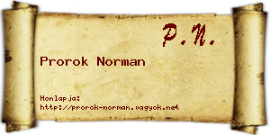 Prorok Norman névjegykártya